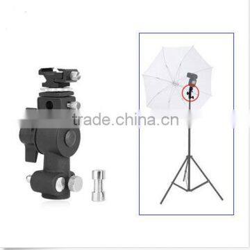 Metal Flash Hot Shoe Umbrella Holder Swivel Light Stand Bracket D Marked II photo-2