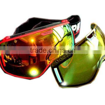 2015 Newest Detachable Glasses Mirror REVO PC Lens Snow Goggles ,Ski Glasses,Snowboard Goggles