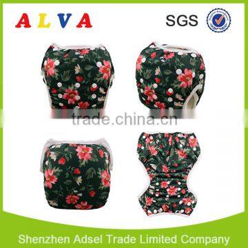 Alva New Flowers Design Washable Cheap Baby Swimming Diaper