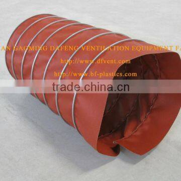 Red fiberglass heat resistant flexible air duct