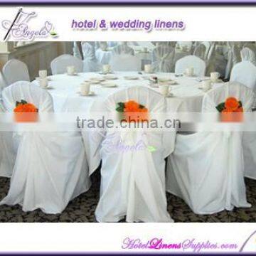 White Polyester Universal Chair Covers for Banquet Chairs in Wedding Decorations