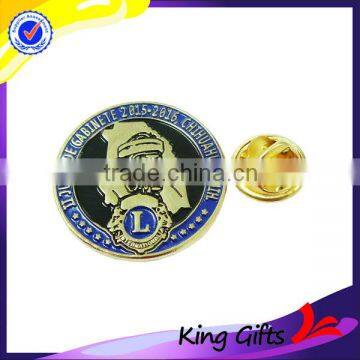 Custom round shape gold military pin badges with veteran logo