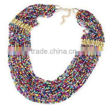 InStock Wholesale 2015 New Hot Sale Europe and America Fashion Individuality Bohemia Style Bead Statement Necklace