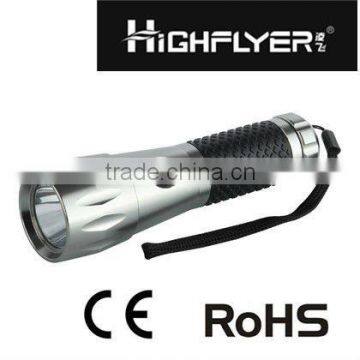 new mini led lighting flashlight with black rubber in the body LFL1133