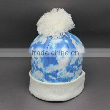 100%ACRYLIC BEANIE WINTER HAT WITH POMPOM /TOP BALL/FASHION HAT/BEANIE HAT/WINTER HAT