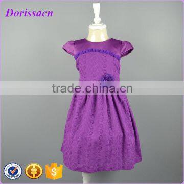 purple girls floral sateen dress baby fashion pretty baby kids holiday dresses clothes for party wedding 2016