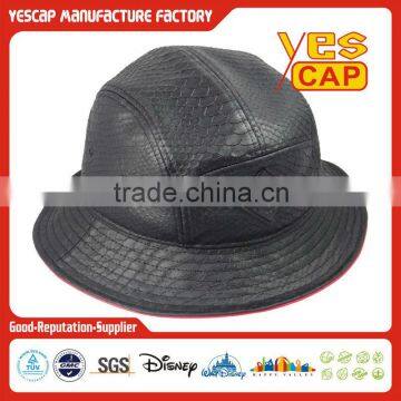 leather bucket hat/snakeskin custom bucket hat