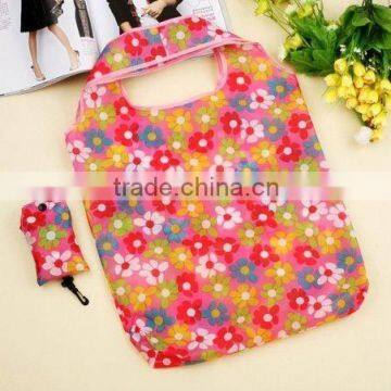 Flower polyester folding eco shopping bags