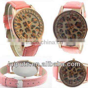 fashion lady diamond big face wrist watch with pc movt