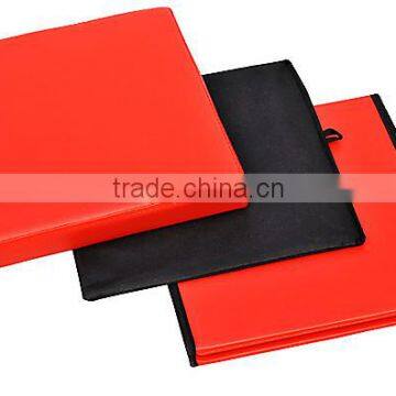 Orange Faux Leather Foldable Ottoman Box photo-4