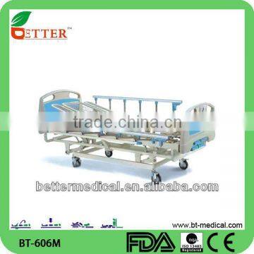 3 position/4 sections manual hospital bed with abs panel price