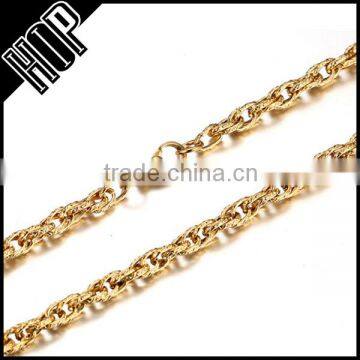 Fashion top sale stainless steel gold engrave chain