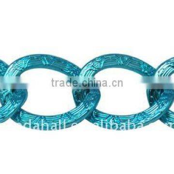 Aluminum Side Twist Chains, DIY Jewelry Chain, about 20x16x2mm(CHA-K125600190-K01)