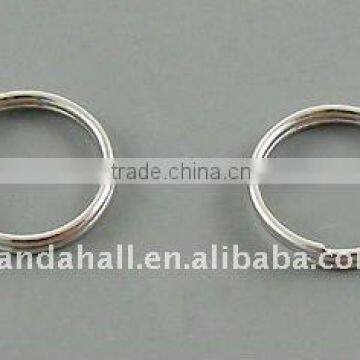 Jump Rings Mounting, Double Loops, Brass, Platinum(JRDC7MM)