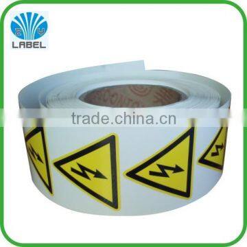 Printing dange label stickers, triangle shape label, Electric Shock sticker