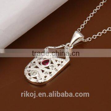 2015 hot Hot sale antique shield shape 925 silver necklace