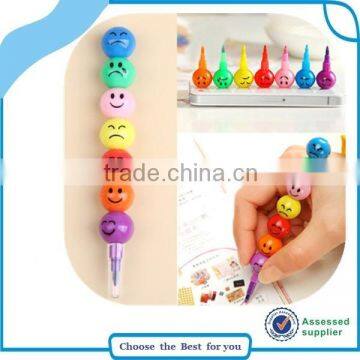 Creative Sugar-Coated Haws Cartoon Smiley Graffiti Pen Stationery 7 Colors Crayon photo-3