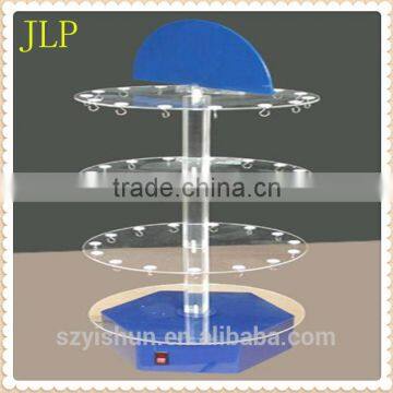 Manufacturing acrylic rotating display shelf with led base support