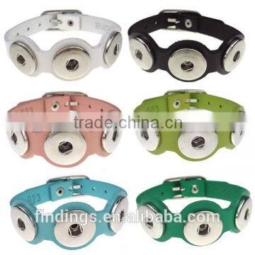 CJ2042 Snap Press Button Leather Bracelet, Cheapest Leather Bracelet, Fashion Charm Bracelet
