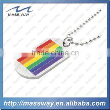 customized zinc alloy brass fashion colorfull rainbow metal human dog tag