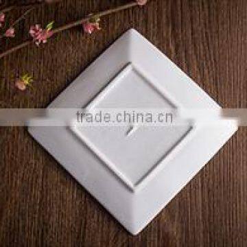 New bone china white classy square plate for home hotel restaurant weddings