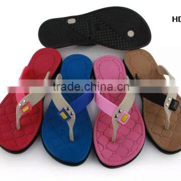 Colorful PVC Straps Lady Slipper Flat Plastic Slippers