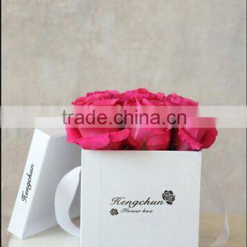 High Quality Paper Cardboard Square Flower Box,Flower Gift Box with lid