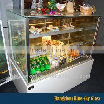LT 6mm 8mm tempered food warmer display showcase on hot sale