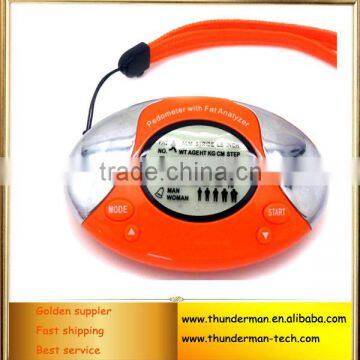 Hot selling promotion body fat analyser pedometer with lanyard