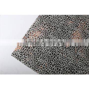 Shaoxing WZQH New Classic Black Leopard Design Coated Interlock Scuba / Air Layer Knit Fabric photo-3