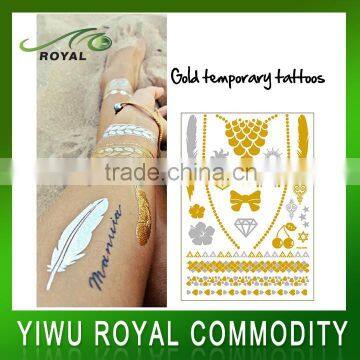 Wholesaler Gold And Silver Body Metallic Temporary Tattoo