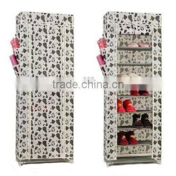 Made in China 10 Tier Non-woven Fabirc Melamine Mdf Shoe Cabinet photo-3