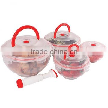 4pcs vacuum food container with pump GL9501V-B4