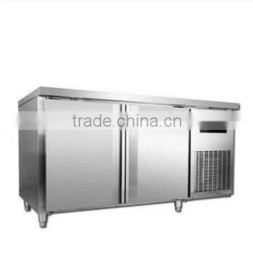 Shentop STCD-TFD15 Air-cooled refrigerator operating table Stainless steel refrigerator Double door freeze table