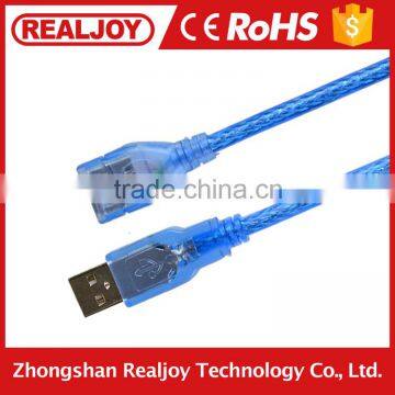 5m Dongguan hi-speed a male to a female transparent extension usb cable