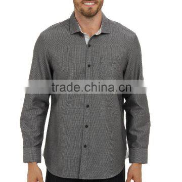 men's shirttail hemline denim shirt back box pleat