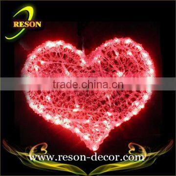 W39*H35cm red led acrylic heart ceiling decoration for parties