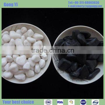 cheap polished black marble cobbles and pebbles