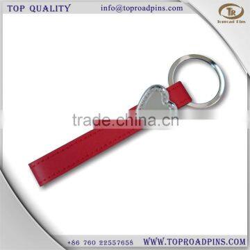 hot sale custom shaped metal cheap leather keychain