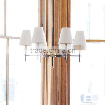 1129-6 Bright and bronze 6-Light Arc Mid-Century Chandelier adjustable hanging height will easily adapt to any living room