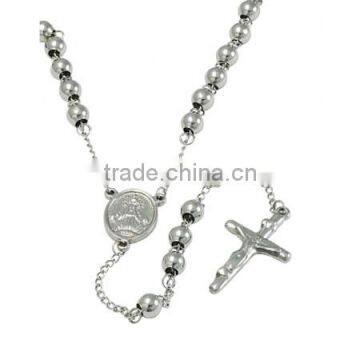 Cross pendant Virgin Mary christian rosary necklace stainless steel rosary necklace factory direct sale (LN3304)