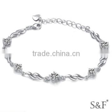 A2014806 Korean Style white gold charm bracelet