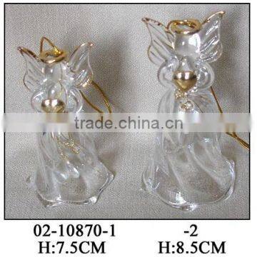 Chirstmas Hanging Glass Angel with Heart