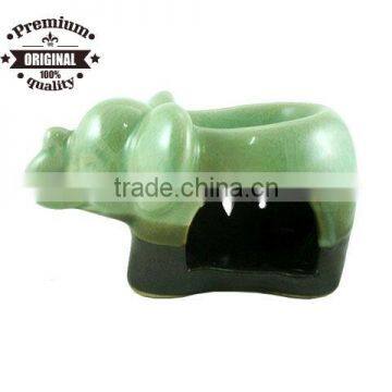 Green Shading Elephant Ceramic Oil Burner