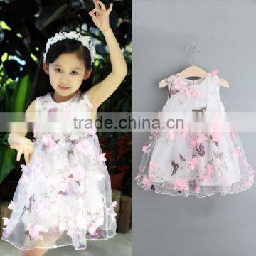 Popular Fancy Bowknot Sleeveless Stick Flower Girl Dress