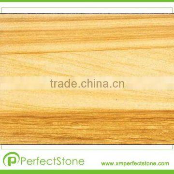 Chinese hot material teakwood sandstone slabs and cut to size floor tile