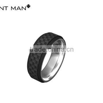 2016 High Quality Fashion Men Jewelry Ring 8mm Width Black Carbon Fiber Tungsten Carbide wedding Band