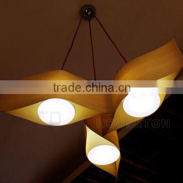 Latest design home big wood led lights and lightings chandelier modern for hotel P1012-3R