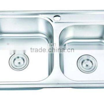 Top-Mount / Drop In Stainless Steel Double Bowl Kitchen Sink T102