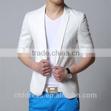 AC Style!!! Summer Comming!! Fasion colour Seven sleeves 100% cotton fabric men suits for summer wear
